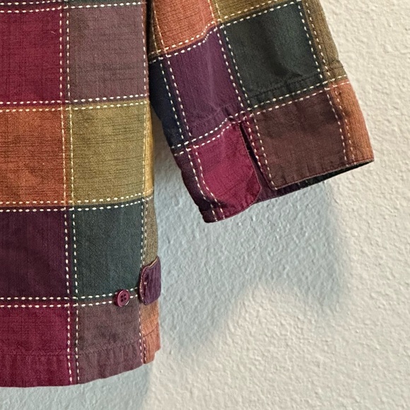 Cabin Creek Cotton Multicolor Color Block Button Down Shirt - Picture 4 of 8